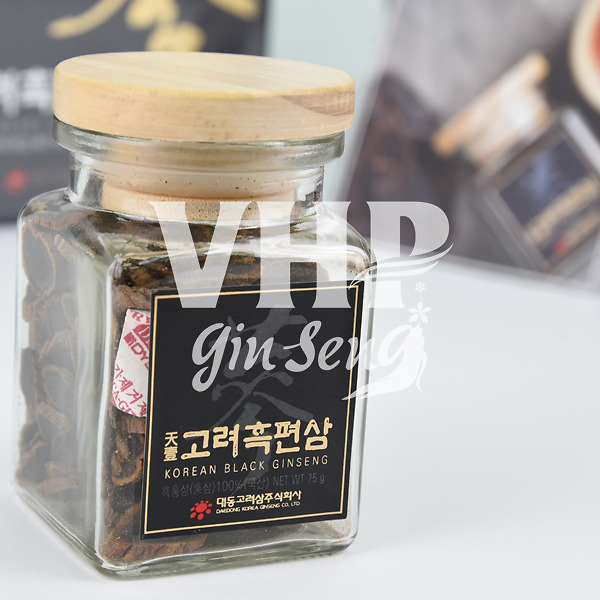 Hắc sâm củ khô thái lát cao cấp 75gr x 3 lọ - Daedong Korea Ginseng